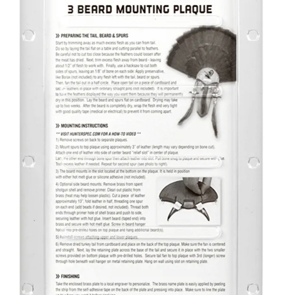 Nwt Hunters Specialties Strut 3 beard mounting plaque trophy mount - Picture 5 of 7